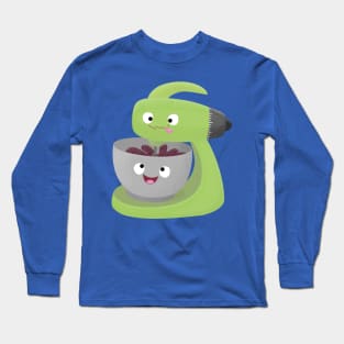 Cute cake mixer kitchen appliance cartoon Long Sleeve T-Shirt